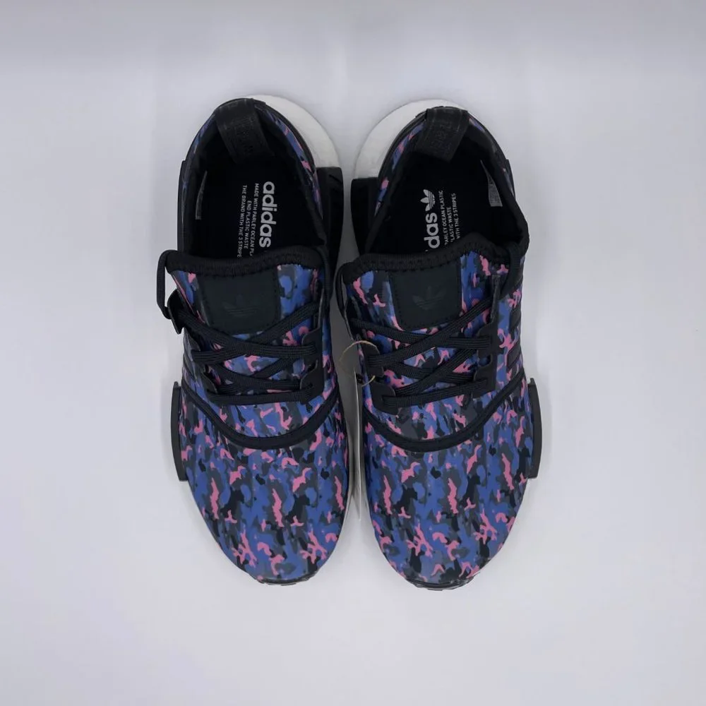 adidas NMD R1 Black / White / Blue Womens Shoes - Picture 5 of 8